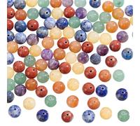 HOBBIESAY 88Pcs Chakras Natural Stone Beads Round Loose Gemstone Stone Beads Colorful Healing Crystals Charm DIY Smooth Bead for Jewelry Making Bracelets Anklets
