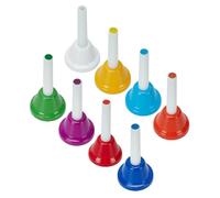 HOBBIESAY 8PCS 8 Colors Colorful Hand Bell 8 Note Musical Instrument Hand Bells Loud Handbells for Adults Dinner Bells for Inside Classroom Bell Musical Instrument for Adults Church Wedding