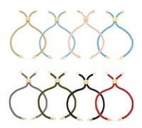 HOBBIESAY 8Pcs Adjustable Black Nylon Bracelet Slider Bracelet Kit Twisted Cord Bracelet with 18k Gold Plated for Women DIY Bracelet Making Long 21cm Hole 2mm