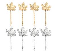HOBBIESAY 8Pcs Boho Maple Leaf Hair Clip Gold Silver Hair Barrette Vintage Maple Leaves Hairpin Metal Leaf Head Clips Bridal Hairs Accessories for DIY Women Party Festival Decoration