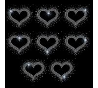 HOBBIESAY 8Pcs Iron on Heart Rhinestone Transfer Bling Rhinestone Heart Stickers Hotfix Love Transfer DIY Decal Patch Sparkling Bedazzled Crystal Sticker for Clothing Tote Bag DIY Art Craft Gifts