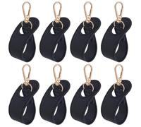 HOBBIESAY 8Pcs Leather Hat Clips Black Hands Free Hat Clips with Lobster Clasp Hats Storage Hook Clip on Holder Strap for Hats Caps Traveling Outdoor Hiking Bags Backpack Purse Accessories