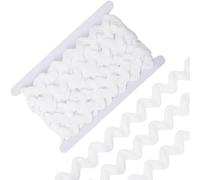HOBBIESAY 9.14m Rack Sewing Ribbons Rick Rack Wave Bending Fringe Trim Ricks Racks Polyester Ribbons White for Sewing Gift Wrapping Home Party Decoration