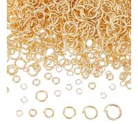 HOBBIESAY 900Pcs 6 Styles 24K Gold Plated Jump Rings 3-8mm Stainless Steel Open Jump Ring Small Split Ring for DIY Jewelry Making Findings