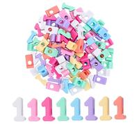 HOBBIESAY 90Pcs Number Beads 3D Acrylic Acrylic Bubble Numbers Bead Colorful 3D Number Beads 21-30mm Large Hole Chunky Numbers Bead for DIY Bracelets Necklaces Keychains Jewelry Making Projects