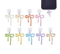 HOBBIESAY 9Pcs 9Colors Bow Dust Plug Charm Mobile Dustproof Bow Plugs Non Dust Cover Charging Port Protector Cute Bowknot Type-C Port Decorative Dusts Plugs Gift Accessories