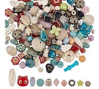 HOBBIESAY About 108Pcs Assorted Czech Beads Mixed Styles Czech Glass Beads Random Spacer Loose Bead for Bracelets Necklaces Earrings Jewelry Making Hole:1.2-7.5mm