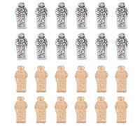 HOBBIESAY about 130Pcs 2 Colors Virgin Mary Alloy Beads Calvas St Jude Medal Beads Blessed Mother Talismans Rhinestone Beads 1.6mm Small Hole Beads for DIY Necklace Bracelet Jewelry Making