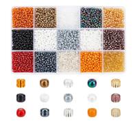 HOBBIESAY About 3900pcs 15 Colors Halloween Glass Seed Beads Round Colorful Small Pony Beads Pendant Imitative Jade Beads Crystal Gemstone Bead for Jewellery Making Bracelet DIY Crafts Hole:1mm