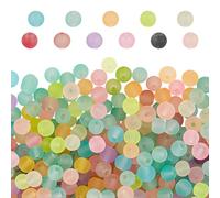 HOBBIESAY About 500Pcs 4mm Round Frosted Glass Beads Matte Aurora Crystal Bead Frosted Moonstone Random Color Glitter Beads for Earring Bracelet Necklace Key Chain Crafts Jewelry Making DIY Hole:1mm