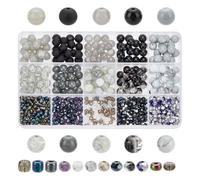 HOBBIESAY About 770Pcs Black White Glass Bead 4/8mm Round Loose Spacer Beads Glass Crackle Beads Seed Bead Small Craft Bead for DIY Bracelets Earring Necklace Jewelry Making Hole: 0.4-1.6mm