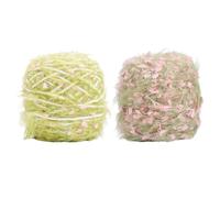 HOBBIESAY Hand Spun Art Yarn 2 Pack of 300g/Skein Fancy Yarn Multifiber Multicolored with Hand Blended Handmade for Jewelry Making Junk Magazines Knitting Crafts Textile Decorative Tassels Card