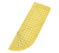 HOBBIESAY Hot Hem Ruler for Sewing Resin Quilting Rulers Rectangle Shape Templates Curved Hot Ruler Sewing Guide Hemming Tools Rulers Yellow for Easy Precision Cutting Size 12.4x4 Inch