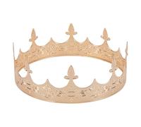 HOBBIESAY King Crown for Male Medieval Metal Crown King Queen Crowned Prop Iron Decor with Antique Finish Royal Medieval Hair Accessory for Birthday Prom Halloween Costume Cosplay
