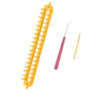 HOBBIESAY Long Knitting Loom 36cm Scarf Knitter Crochet Loom Rectangle Knitting Looms Knitting Kit Orange with Hook Needle for Beginners Scarf Sweater Shawl Blankets Knittings Kit Hole:4mm