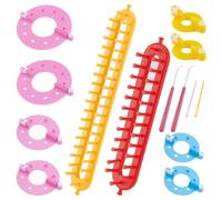 HOBBIESAY Long Knitting Loom Scarf Knitter Crochet Loom Rectangle Knitting Looms Pompom Maker Knitting Kit with Hook Needle Kit for Beginners Scarf Sweater Shawl Blankets Knittings Kits Hole:4mm