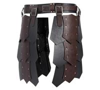 HOBBIESAY Medieval Belt Thigh Armor Retro Faux Leather Knight Cosplay Armor Medieval Wide Belt Double Sides Waist Guard LARP Knight Mercenary Weapon Props Viking Costume Renaissance Accessory