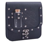 HOBBIESAY Medieval Faux Leather Studded Belt Pouch With 2 Bottles Retro Renaissance Belt Bag Black Waist Bag Side Pack Fantasy Wizard Waist Pouch Side Pack Belt Pouch Waist Bag, Coconut Brown