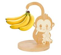 HOBBIESAY Monkey Banana Holder Stand Wooden Banana Hanger for Countertop Kitchen Hanging Bananas Rack with Hook Decorative Bananas Tree Fruit Holder for Fresh Keeping and Non Bruising