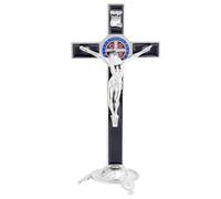 HOBBIESAY Standing Cross Decor 7.68 Inch Standing Crucifix with Detachable Stand Alloy Enamel Crucifixes Wall Cross Catholic Crucifixes Home Decoration for Home Party Gift Decor