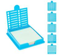 HOBBIESAY Sticky Note Holder with 5 Template, 3x3 Sticky Note Stencil Compatible with Post It Notes 102x90x15mm Daily Planner Stencil Dispenser Memo Pad Organizer for Home Office, Sky Blue