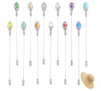 HOBBIESAY Vintage Hat Pins Stick Lapel Pin Plastic Imitation Pearl Brooch Brass Long Handle Pin Accessories for Tie Scarf Badge Hats Suits Brooches Decorative Jewelry Making DIY Crafts, 125 mm, Brass
