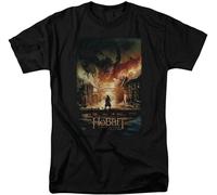 Hobbit Battle of The Five Armies Movie Smaug Poster Adult Mens T-Shirt Black