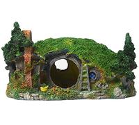 Hobbit Fish Tank Decorations Reptile House Hidden Hole Landscaping for Aquarium and Reptiles Decorations Mini Garden Decorating Two Sizes (L)