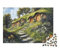 Hobbit Hole Garden 1000 Pieces Puzzles Beautiful View Hobbit Hole Hills Wall Decoration Educational Game for Men And Women Challenging Jigsaw Jigsaw Puzzles for Adults 70x50cm/1000pcs
