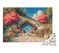 Hobbit House Garden 1000 Pc Extra-thick Cardboard Jigsaw Puzzle Adults Kids Challenging Game Wall Decoration 38x26cm/1000pcs