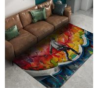 HOBBOY 3D Graffiti Wave 60 x 120 cm - Floor Rugs for Kitchen & Dining Area Abstract Hoodie Man Pattern Carpet Low Pile Washable Street Art Home Decor