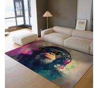 HOBBOY 50x80cm Area Rugs Washable Rug Modern Animals Living Room Rugs Soft Monkey Thin Carpet Colorful Indoor Floor Carpets for Playroom Nursery Bedroom