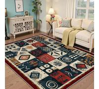 HOBBOY African Area Rug 60x90cm Washable Rugs Tribal Geometric Pattern Rug Ethnic Boho Style Low Pile Indoor Carpet for Living Room Bedroom Home Decor