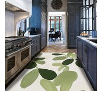 HOBBOY Area Rug 80x150cm Abstract Bedroom Rugs Washable Green Leaf Office Rug Botanical Foliage Print Non-slip Thin Indoor Floor Carpet for Living Room Home