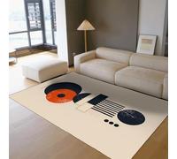 HOBBOY Area Rugs for Living Room 180x240cm Washable Non-slip Rug Modern Abstract Geometric Pattern Low Pile Floor Carpet for Office Colorful Circles Line Indoor Mat