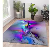 HOBBOY Aurora Currents Carpet 50 x 80 cm Abstract Vivid Swirls Pattern Low Pile Non Slip Washable Rugs for Eye Catching Art Kitchen Floor Decor