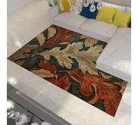 HOBBOY Autumn Leaf Throw Rugs 120 x 170 cm Washable Low Pile Carpet Living Room Office Kitchen Floor Mat Foldable Portable Nature Style Home Decor