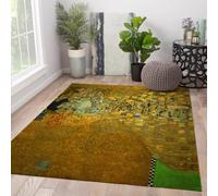 HOBBOY Famous Painting Print Area Rug 120 x 170 cm The Portrait of Adele Bloch-Bauer I Pattern Floor Mats for Sofa Non Slip Low Pile Luxurious Carpet