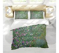 HOBBOY Gustav Klimt Floral Duvet Cover Sets 3 Pieces Botanical Flowers Duvet Cover with Zipper 2 Pillowcases Soft Breathable Bedding Sets Super king
