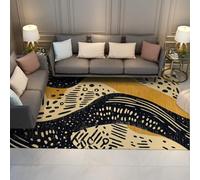 HOBBOY Ink Wash Large Carpet 120 x 160 cm Abstract Waves & Swirls & Dots Pattern Low Pile Rugs Mid Century Living Room Hallway Entry Floor Decor