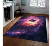 HOBBOY Non Slip Washable Rugs Fantasy Colorful Cosmic Nebula Pattern Cozy Low Pile Carpet for Creative Space Living Study Room Classroom 90 x 150 cm