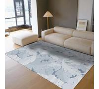 HOBBOY Rectangular Carpet Low Pile Elegant Plant Leaf Pattern Throw Rugs 140 x 200 cm Washable Living Room Kitchen Floor Mats Boho Style Home Decor