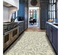 HOBBOY Soft Leaf Pattern Carpet Low Pile Living Room Floor Art Boho Willow Leaves Throw Rugs 160 x 200 cm Washable Foldable Portable Mats Modern Decor