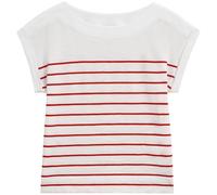 Hobbs Alycia Cotton Slub Stripe T Shirt - Large, White Red