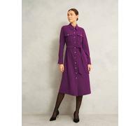 HOBBS Belted Knee Length Shirt Dress Purple
