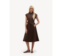 HOBBS Cotton Rich Knee Length Shirt Dress Brown