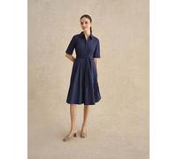 HOBBS Cotton Rich Knee Length Skater Dress Blue