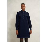 HOBBS Cotton Rich Mini Shirt Dress Blue