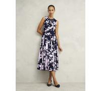 Hobbs female Angelica Floral Knee Length Skater Dress - 8REG - Navy, Navy