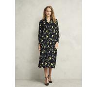 Hobbs female Button Through Tie Waist Midi Shirt Dress - 12REG - Navy Mix, Navy Mix